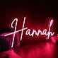 Hannah Red Neon Sign