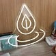 Water Dropping White Neon Sign