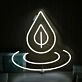 Water Dropping White Neon Sign