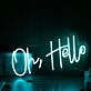 Oh Hello Blue Neon Sign