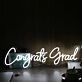 Congrats Grad White Neon Sign