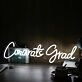 Congrats Grad White Neon Sign
