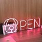 Open With Dog Head Red Neon Sign