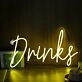 Drinks Yellow Neon Sign