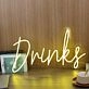 Drinks Yellow Neon Sign