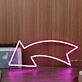 Left Arrow Purple Neon Sign