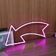 Left Arrow Purple Neon Sign