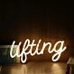 Lifting Yellow Neon Sign