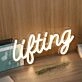 Lifting Yellow Neon Sign