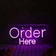 Order Here Purple Neon Sign