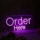 Order Here Purple Neon Sign