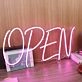 Open Purple Neon Sign