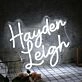 Hayden Leigh White Neon Sign