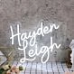Hayden Leigh White Neon Sign