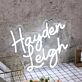 Hayden Leigh White Neon Sign