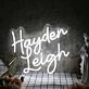 Hayden Leigh White Neon Sign