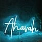 Ahavah Blue Neon Sign