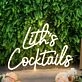 Lith's Cocktails Yellow Neon Sign