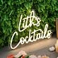 Lith's Cocktails Yellow Neon Sign
