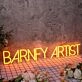 Barney Artist Orange Neon Sign