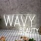 Wavy Beauty White Neon Sign