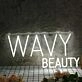 Wavy Beauty White Neon Sign