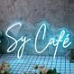 Sy Cafe Blue Neon Sign