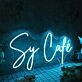 Sy Cafe Blue Neon Sign