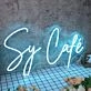 Sy Cafe Blue Neon Sign