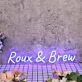 Roux And Brew Blue Neon Sign