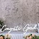 Congrats Grad White Neon Sign