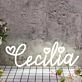 Cecilia White Neon Sign