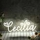 Cecilia White Neon Sign
