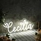 Cecilia White Neon Sign