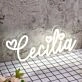 Cecilia White Neon Sign