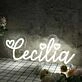 Cecilia White Neon Sign