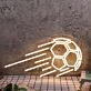 Flying Soccer Yellow Neon Sign