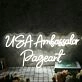 USA Ambassador Pageant White Neon Sign