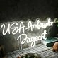 USA Ambassador Pageant White Neon Sign