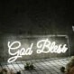 God Bless White Neon Sign