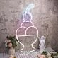 A Bowl Of Ice Cream with Cheery Neon Sign