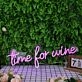 Time For Wine Purple Neon Sign