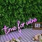 Time For Wine Purple Neon Sign