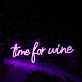 Time For Wine Purple Neon Sign