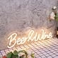 Beer And Wine Yellow Neon Sign