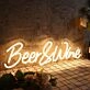 Beer And Wine Yellow Neon Sign