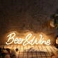 Beer And Wine Yellow Neon Sign