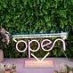 Open With Inverted Triangle Neon Sign
