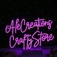 Ale Creations Crafty Store Pink Neon Sign