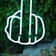 Middle Finger Blue Neon Sign